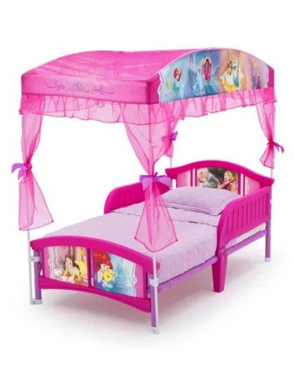 Delta Children Disney Princess Plastic Toddler Canopy Bed, Pink