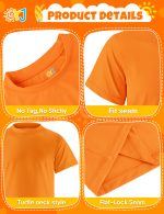 Boys Swim Shirt Orange Short Sleeve Rash Guard for Boys Rashguard for Kids Youth UPF+ 50 Water Shirts for Boys Sun Shirt for Beach Surfing Fishing Swim Wear